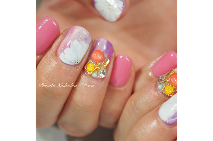 花ハンドネイル